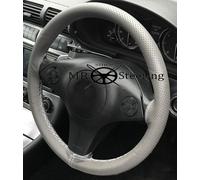 Coprivolante In Pelle Perforata Grigia Per VW Caddy MK3 FL Bianco Doppio ST