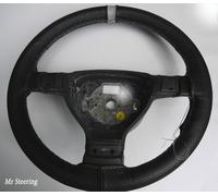 Coprivolante In Pelle Perforata Nera Con Cintura Grigia Per Ford Escort 90-00