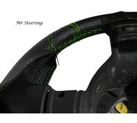 Coprivolante In Pelle Perforata Nera Con Cuciture Verdi Per Ford Galaxy MK1