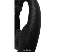 Coprivolante In Pelle Perforata Nera Per VW GOLF MK4 Con Cuciture Bianche