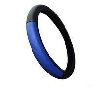 Coprivolante in pelle PU traspirante per auto da 14,5-15 pollici, antiscivolo, con presa migliorata e comfort per tutte le stagioni (blu)