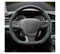 Coprivolante In Pelle Scamosciata Antiscivolo Adatto Per Peugeot Per Boxer Per Expert 205 Rcz coprivolante auto(Verde a forma di D 2 pezzi)