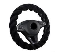 Coprivolante in peluche caldo e morbido per auto, offre una presa affidabile e comfort su ruote da 37 38 cm di diametro (nero)