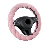 Coprivolante in peluche per ruote di dimensioni standard da 37 a 38 cm di diametro, con texture morbida e presa funzionale, per una guida regolare (rosa)