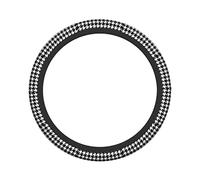 Coprivolante in tessuto con motivo pied de poule bianco e nero, decorazione per interni auto, protezione antiscivolo per auto e camion