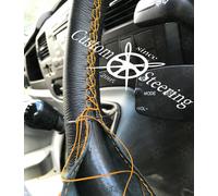 Coprivolante In Vera Pelle Giallo Con 2 Cuciture Per Ford Transit Connect 02-12