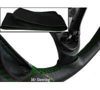 Coprivolante In Vera Pelle Nera Con Cuciture Verdi Per Ford S-Max 06-10