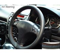 Coprivolante In Vera Pelle Nera Per Mazda MX5 MK3 2005-14 Con Cuciture Arancioni