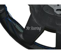 Coprivolante In Vera Pelle Nera Per Taxi LTI TX1-TX4 Con Cuciture Blu Celeste