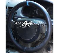 Coprivolante In Vera Pelle Per Ford Transit Connect 02+ Con Cintura Blu Chiaro