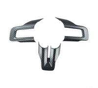 Coprivolante interno in fibra di carbonio ABS Trim 3 pz per Ford 2015 2019 accessori di ricambio