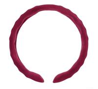 Coprivolante invernale 9D per auto, accessorio invernale per auto, caldo, in pelle scamosciata, antiscivolo, di sicurezza, avvolgimento completo, design rotondo ultrasottile (rotondo, rosso vinaccia)