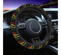 Coprivolante Leone di Giuda Re Rasta Reggae Giamaica, Protezione per volante auto antiscivolo e traspirante, Misura universale per pick-up da 15 pollici, SUV, auto