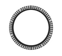 Coprivolante nero con stampa pied de poule, per donne e uomini, antiscivolo, carino, universale, accessorio protettivo per auto, camion, SUV, 38 cm