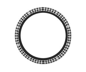 Coprivolante nero con stampa pied de poule, per donne e uomini, antiscivolo, carino, universale, accessorio protettivo per auto, camion, SUV, 38 cm
