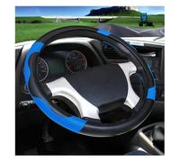 Coprivolante Per 36 38 40 42 45 47 50 CM Coprivolante Per Auto Bus Camion Fuori Diametri Blu Rosso In Pelle Microfibra Volante Avvolgente(Blue 50CM)