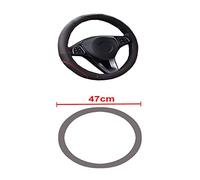 Coprivolante Per 36 38 40 42 45 47 50 CM Treccia Sul Volante Auto Bus Camion Camion Per Pelle Di Mucca Bagagliaio Di Un'auto Coprivolante Wrap Volante Dell'auto(47CM)