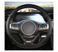 Coprivolante per Auto a Forma di O e di D, 38 cm, per con Kia Rio 2, 3, 4, X-Line, K2, K3, K4, K5, KX1, KX3, KX5 e Sportage. Coprivolante per Auto Nero a Forma di D (Nero a Forma di D)