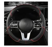 Coprivolante per auto adatto per Hyundai I30, Kona I10, I35, Elantra, Santa Fe in pelle antiscivolo (forma a O rossa)