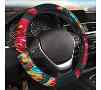 Coprivolante per auto colorato a mano Coprivolante elasticizzato elasticizzato da 15 pollici Protezione per volante universale morbida Traspirante Accessori per auto antiscivolo per SUV Furgoni Camion