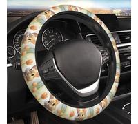 Coprivolante per auto con fiore di coniglio carino Coprivolante elasticizzato elasticizzato da 15 pollici Protezione morbida per volante universale Traspirante Antiscivolo Accessori per auto per SUV F