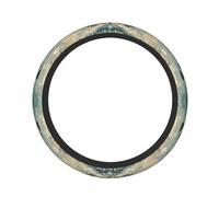 Coprivolante per auto con stampa di due uccelli blu sulla superficie del lago, universale, antiscivolo, elastico, traspirante, in gomma morbida, coprivolante protettivo per auto.