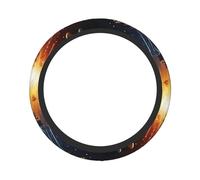 Coprivolante per auto con stampa di pianeti, stelle e Via Lattea, in microfibra, elasticizzato, antiscivolo, universale, 38 cm, accessori interni auto