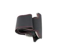 Coprivolante per auto con trecce, accessori in microfibra traforata per Toyota per Avensis 2003-2007(Black-red)