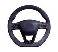 Coprivolante per Auto Copertura Per Seat Per Leon Per Cupra R ST ST Per Ateca FR Coprivolante Per Auto In Pelle Scamosciata Nera Antiscivolo(Gray Thread)