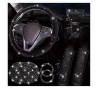 Coprivolante Per Auto Coprivolante Con Finitura A Diamante Set Per Interni Auto Spallaccio Per Cintura Anello Di Avviamento E Protezione Del Cambio Accessori(Black 8pcs Set)