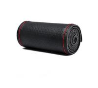 Coprivolante Per Auto Coprivolante Universale Da 38 Cm Cucito A Mano Protettore Volante Auto(Black Red-Full Hole)