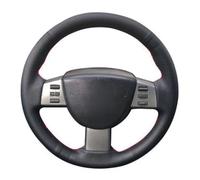 Coprivolante per auto cucito a mano, antiscivolo e traspirante in fibra ultra fine avvolto con cuciture, per Nissan Quest Altima Maxima Murano (filo rosso blu)