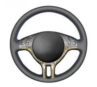 Coprivolante per auto cucito a mano, antiscivolo e traspirante in fibra ultra fine avvolto con cuciture, per BMW X5 318i 325i 330ci E46 E39 E53 Z3 E36/7 E36/8 (filettatura bianca)
