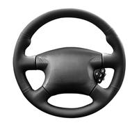 Coprivolante per auto cucito a mano, antiscivolo e traspirante in fibra ultra fine rivestito con cuciture, per Nissan Almera (N16) X-Trail (T30) Terrano 2 (filettatura rossa)