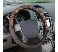 Coprivolante per auto da 38,1 cm, universale, accessori per volante auto, protezione interna per uomini, donne, marrone, bruco che gattona, per SUV, furgoni e camion