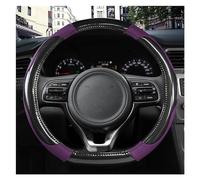 Coprivolante per Auto da 38 cm a Forma di D in Fibra di Carbonio e Pelle, per con Kia, Ceed, Sorento, Cerato, K2, K3, K4, K5, KX3, Colore Rosso (Viola).