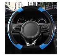 Coprivolante per Auto da 38 cm a Forma di D in Fibra di Carbonio e Pelle, per con Kia, Ceed, Sorento, Cerato, K2, K3, K4, K5, KX3, Colore Rosso (Blu).