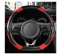 Coprivolante per Auto da 38 cm a Forma di D in Fibra di Carbonio e Pelle, per con Kia, Ceed, Sorento, Cerato, K2, K3, K4, K5, KX3, Colore Rosso.