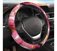 Coprivolante per auto Donut Coprivolante elasticizzato elasticizzato da 15 pollici Protezione per volante universale morbida Traspirante Antiscivolo Accessori per auto per SUV Furgoni Camion