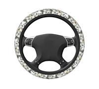 Coprivolante per auto elasticizzato universale con motivo floreale e fiori dorati, 38 cm, antiscivolo, traspirante, per SUV e camion