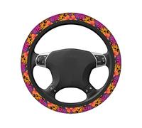 Coprivolante per auto elasticizzato universale con stampa leopardata e fiori tropicali, 38 cm, antiscivolo, traspirante, per SUV e camion