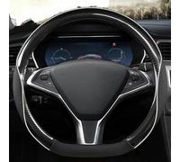 Coprivolante Per Auto Forma D Finiture In Pelle Accessori Per Interni Per Tesla Per Modello Y X S 2013~2021(Nero)