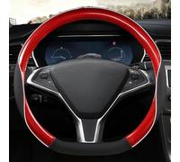 Coprivolante Per Auto Forma D Finiture In Pelle Accessori Per Interni Per Tesla Per Modello Y X S 2013~2021(rosso)