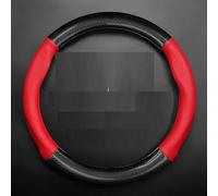 Coprivolante Per Auto In Fibra Di Carbonio PU Pelle Antiscivolo Graziosi Accessori Per Auto Interni Per Nissan Per Kicks(O-Red2)