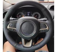 Coprivolante Per Auto In Microfibra E Pelle Con Treccia Di Ventilazione, Nero, Per Jeep Per Renegade 2016-2019, Accessori Per(Black Thread)