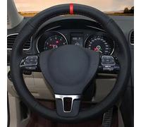Coprivolante Per Auto In Morbida Pelle Artificiale Nera Fai Da Te Per VW Gol Per Tiguan Per Passat B7 CC Per Touran Per Jetta Mk6 Accessorio(Titanium)