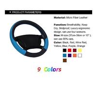 Coprivolante per auto in pelle Car-styling Anti-catch Holder Protor 9 Colori Sport Auto Steering Wheel Covers Anti-Slip Leather Car Steering-wheel Cover Coprivolante per auto(Blanc)