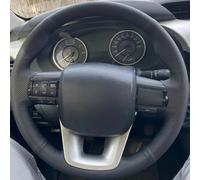 Coprivolante per auto in pelle cucita a mano, antiscivolo e traspirante, in fibra ultra fine, avvolto con cuciture, per Toyota Fortuner Hilux 2015-2019 (filo azzurro)