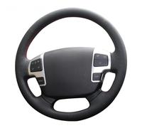 Coprivolante per auto in pelle cucita a mano, antiscivolo e traspirante, in fibra ultra fine rivestita con cuciture, per Toyota Land Cruiser LC2008-2015 Tundra 2007-2013 (filo bianco)