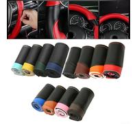 Coprivolante per auto in pelle e microfibra, design cucito su misura, per ruote da 15 pollici (arancione)